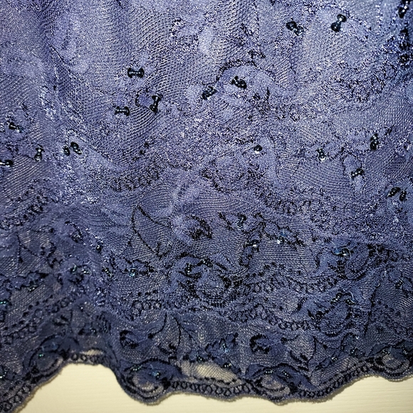 Marina navy blue stretch lace dress in size 8 - Picture 3 of 5